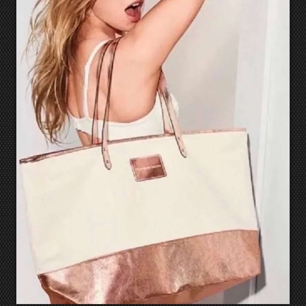 Victoria’s Secret New Canvas Rose Gold Tote